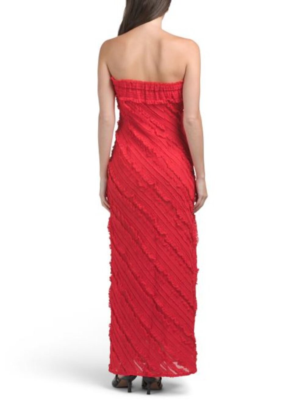 ENDLESS ROSE Red Strapless Ruffled Maxi Dress - Picture 2 of 4